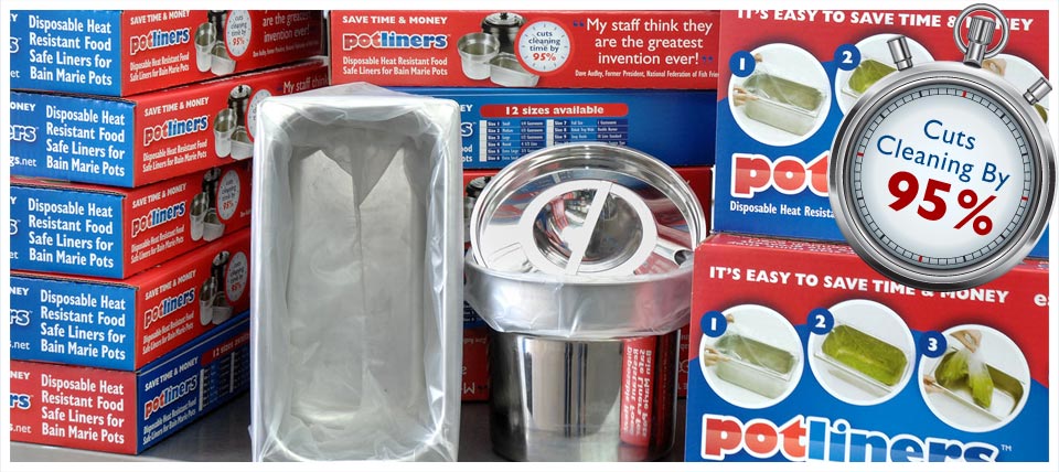 ROUND POT PACK OF 100 Pot liners BAIN MARIE CLEAR LINER FOR SIZE 4 